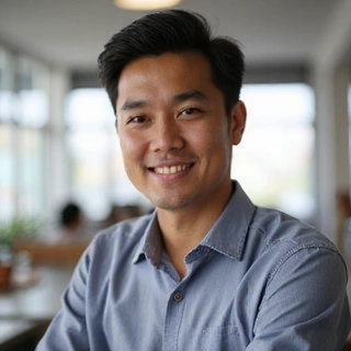 Portrait of Fajar Kurniadi, a public health nutritionist at NutriLife Indonesia, looking engaged and professional.